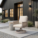 Rivan Swivel Dining Chair, Beige, Set of 2