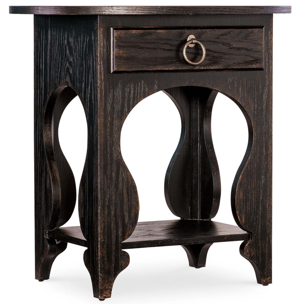 Americana One-Drawer Oval Nightstand, Molasses-Furniture - Bedroom-High Fashion Home