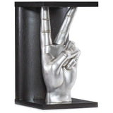 Peace Accent Table, Black/Silver-Furniture - Accent Tables-High Fashion Home
