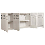 Pilea Entertainment Credenza, White Oak-Furniture - Storage-High Fashion Home
