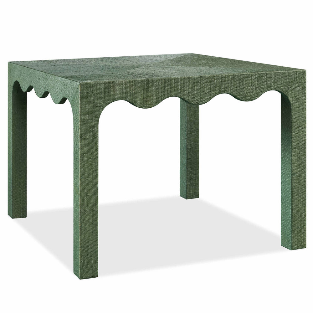Naomi Game Table in Green | Raffia Game Table | High Fashion Home
