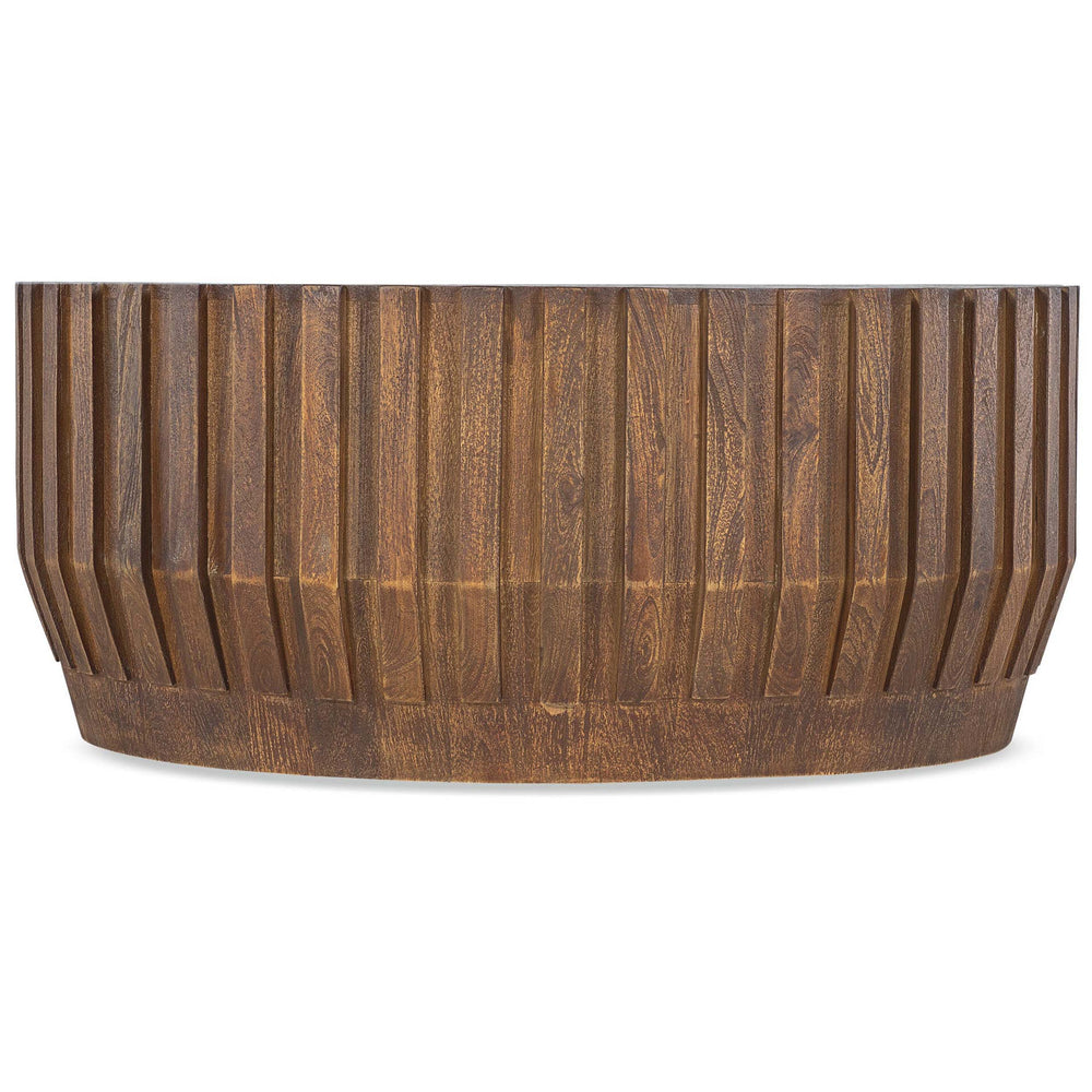 Gears Round Cocktail Table, Natural Medium-Furniture - Accent Tables-High Fashion Home