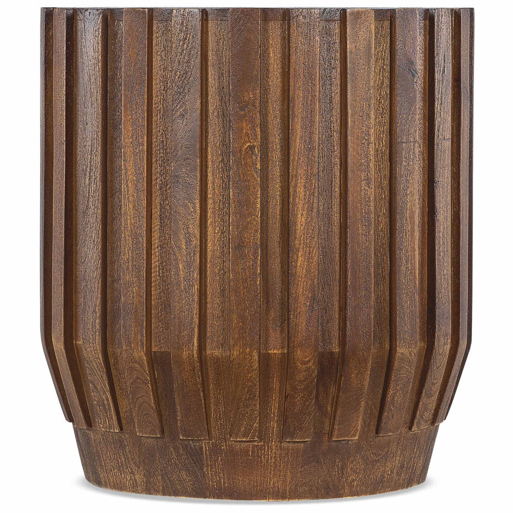Gears Round End Table, Natural Medium-Furniture - Accent Tables-High Fashion Home