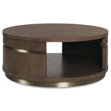 Roll With It Round Cocktail Table, Dark Oak-Furniture - Accent Tables-High Fashion Home