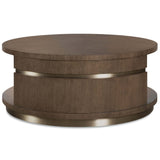 Roll With It Round Cocktail Table, Dark Oak-Furniture - Accent Tables-High Fashion Home