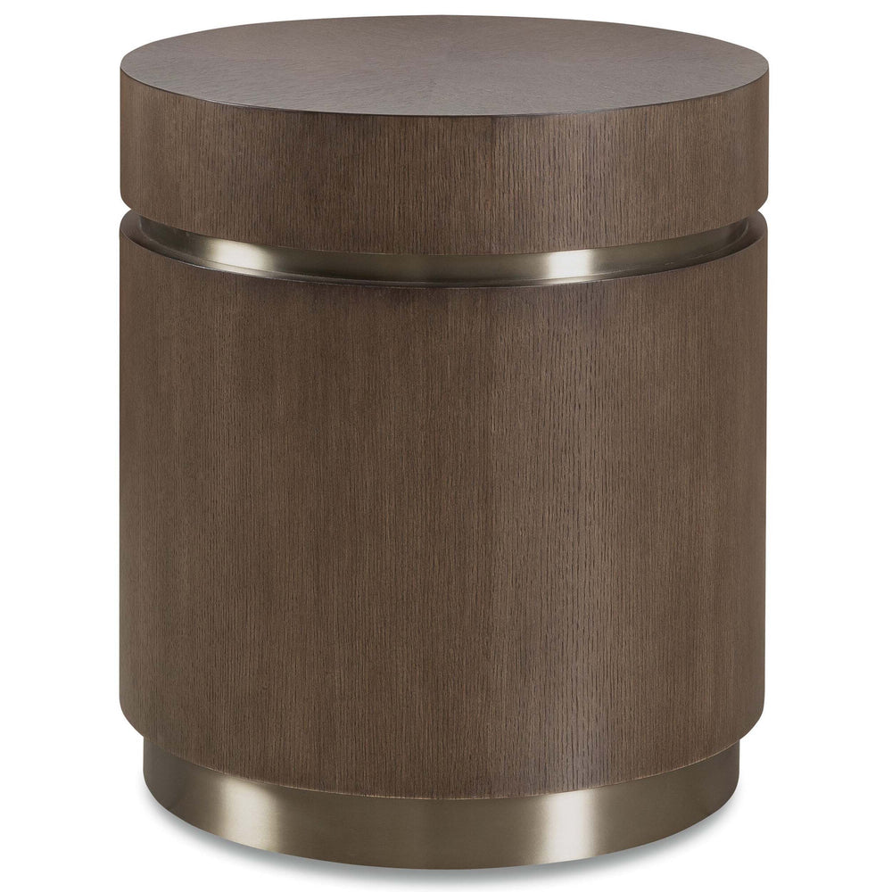 Roll With It Round End Table, Dark Oak-Furniture - Accent Tables-High Fashion Home