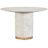 Eleana Round Dining Table, White Onyx-Furniture - Dining-High Fashion Home
