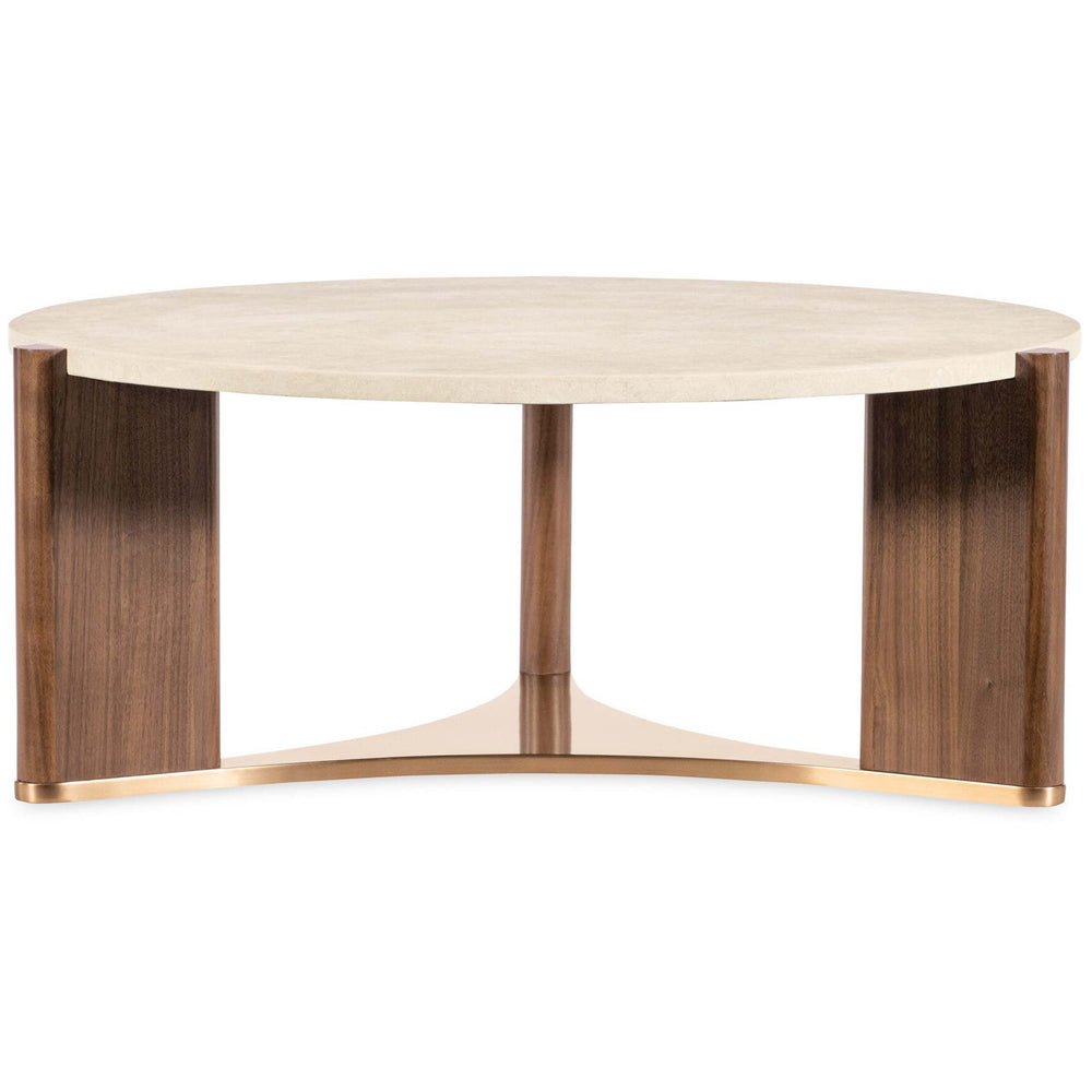 Eleana Round Cocktail Table, Light Caramel-Furniture - Accent Tables-High Fashion Home