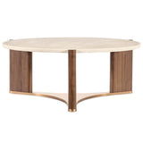 Eleana Round Cocktail Table, Light Caramel-Furniture - Accent Tables-High Fashion Home