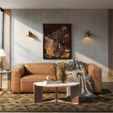 Eleana Round Cocktail Table, Light Caramel-Furniture - Accent Tables-High Fashion Home
