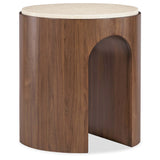 Eleana Round Arch End Table, Walnut-Furniture - Accent Tables-High Fashion Home