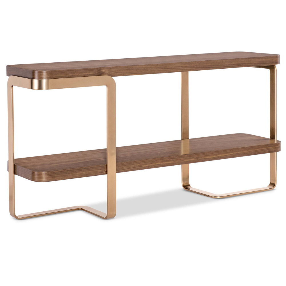 Eleana Console Table, Light Caramel/Bronze-Furniture - Accent Tables-High Fashion Home