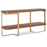 Eleana Console Table, Light Caramel/Bronze-Furniture - Accent Tables-High Fashion Home