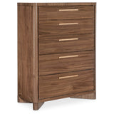 Eleana Five Drawer Chest, Light Caramel-Furniture - Bedroom-High Fashion Home