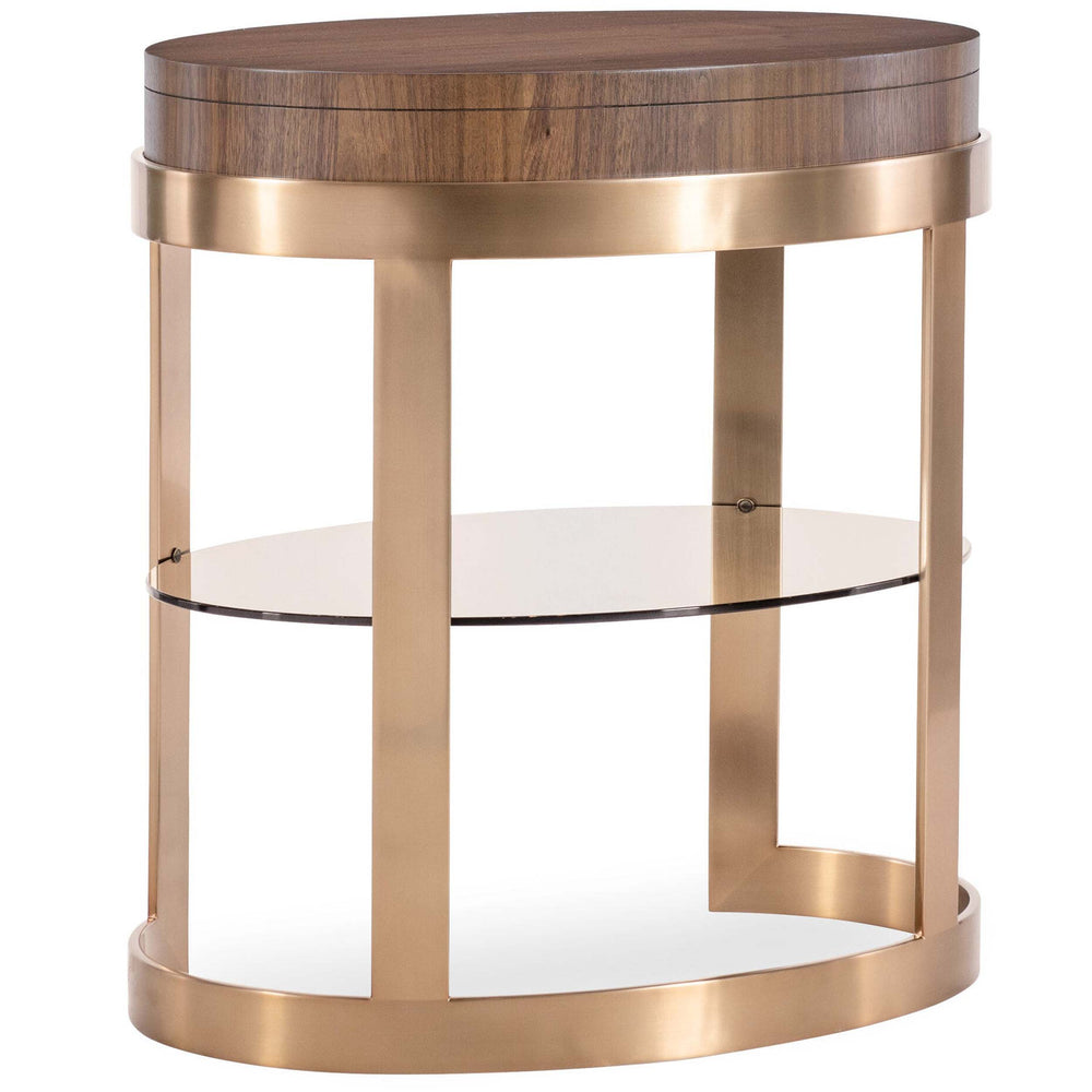 Eleana Oval Nightstand, Light Caramel-Furniture - Bedroom-High Fashion Home