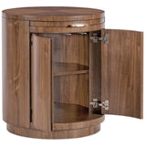 Eleana Round Nightstand, Light Caramel-Furniture - Bedroom-High Fashion Home