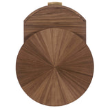 Eleana Round Nightstand, Light Caramel-Furniture - Bedroom-High Fashion Home