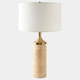 Ossuary Lamp, Travertine/Brass