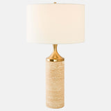 Ossuary Lamp, Travertine/Brass