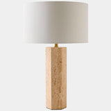 Viola Carved Lamp, Travertine
