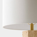Viola Carved Lamp, Travertine