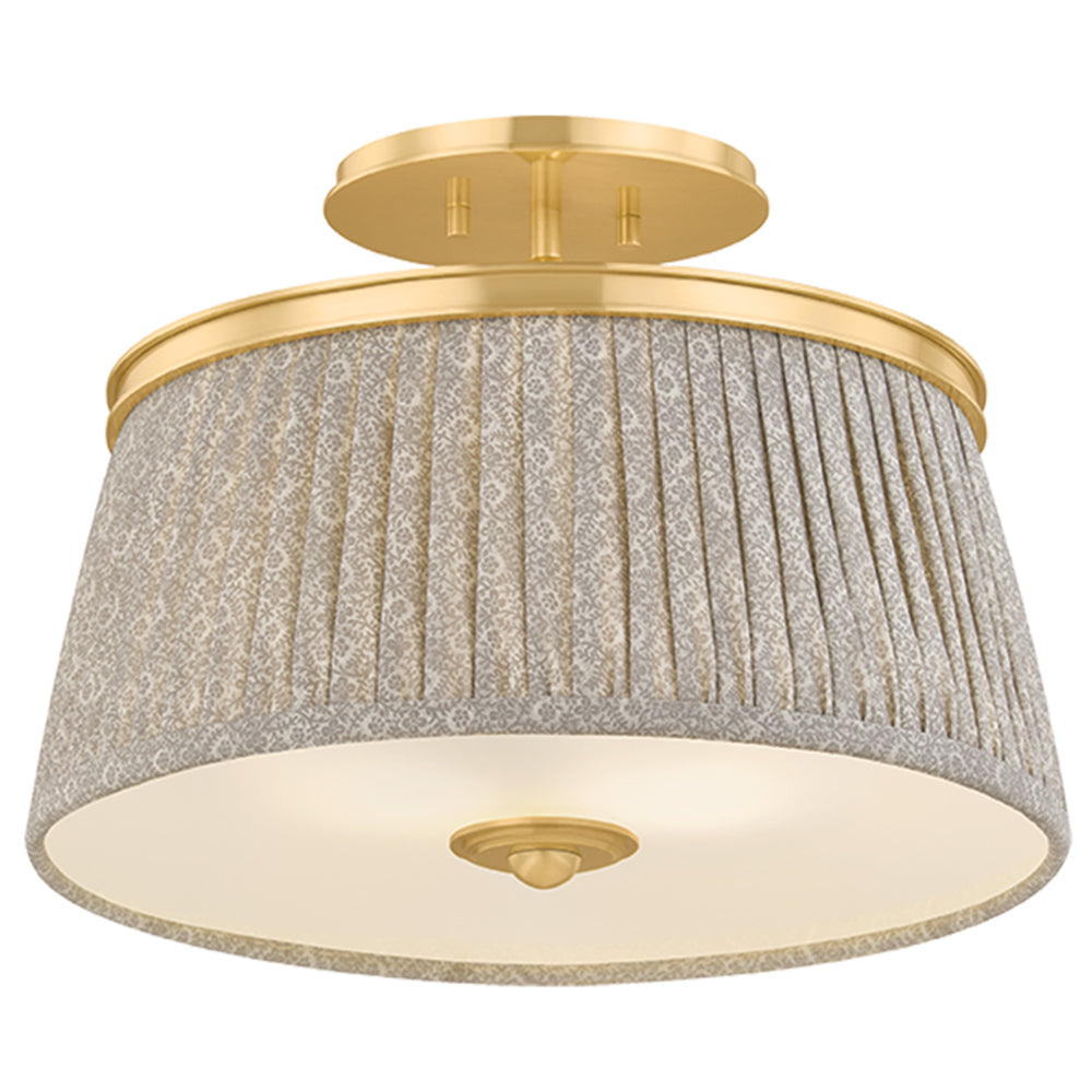 Valeria Flush Mount, Aged Brass