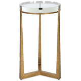 Midas Round Accent Table, Gold