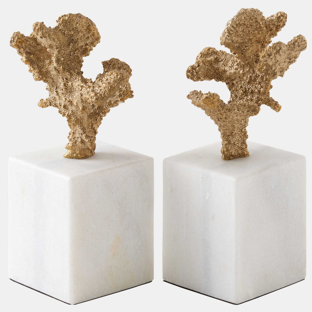 Coral Sculptures, Brass, Set of 2