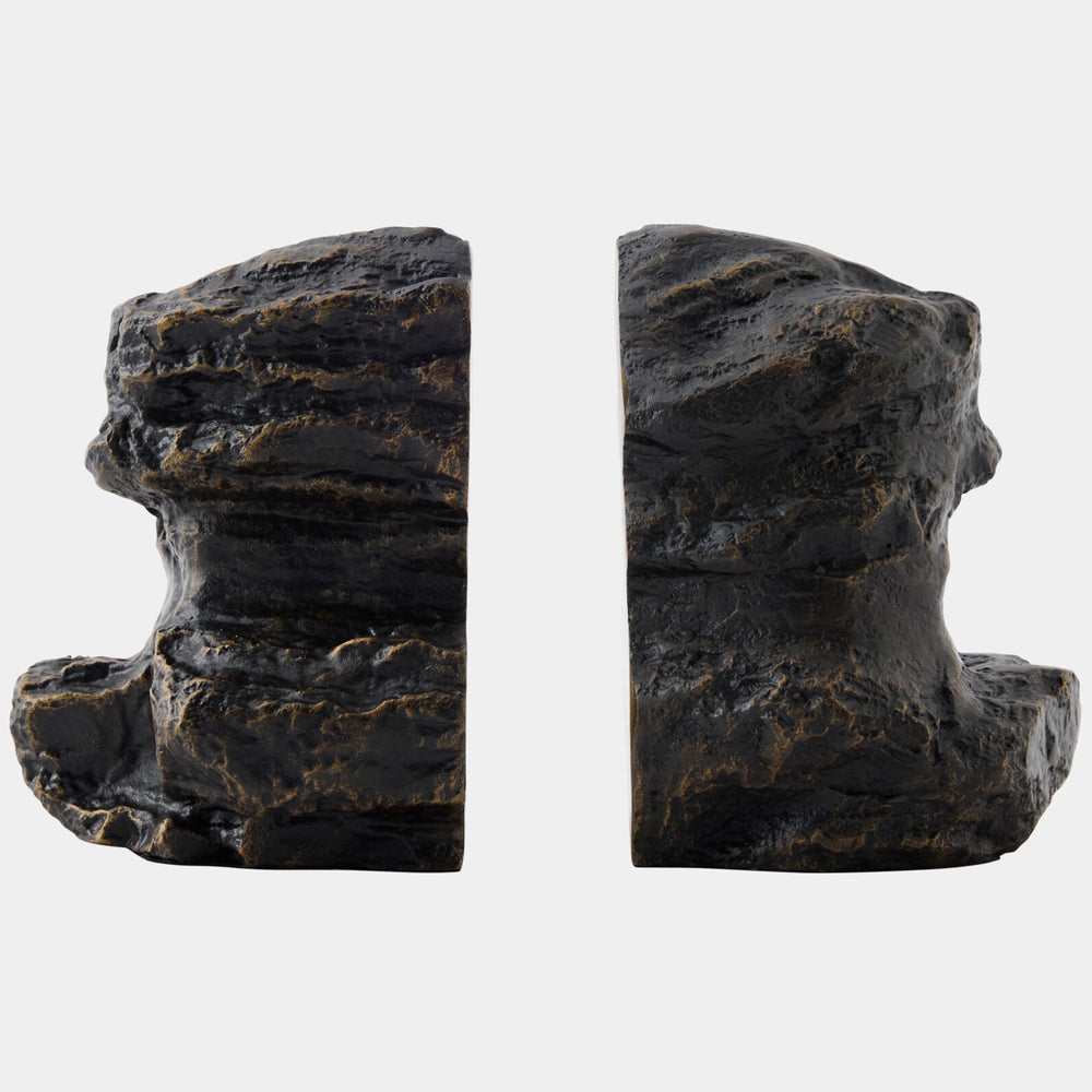 Rock Bookends, Bronze/Brass