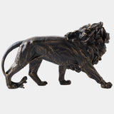 Prowling Lion Sculpture, Bronze