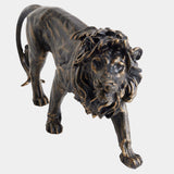 Prowling Lion Sculpture, Bronze