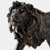 Prowling Lion Sculpture, Bronze
