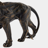 Prowling Lion Sculpture, Bronze