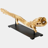 Dragon Sculpture on Stand, Gold Leaf
