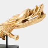 Dragon Sculpture on Stand, Gold Leaf