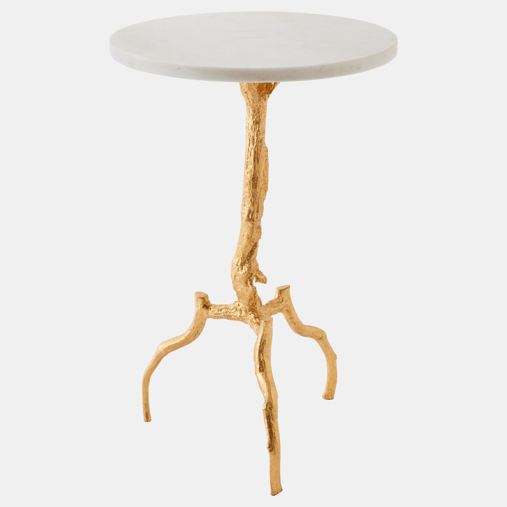 3 Legged Twig Table, Gold Leaf