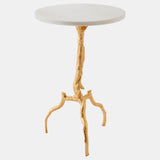 3 Legged Twig Table, Gold Leaf