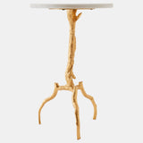 3 Legged Twig Table, Gold Leaf