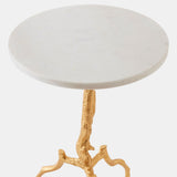 3 Legged Twig Table, Gold Leaf