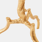 3 Legged Twig Table, Gold Leaf