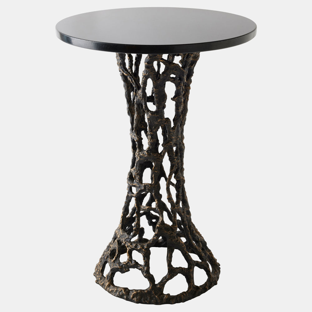 Filamento Side Table, Bronze/Black Marble