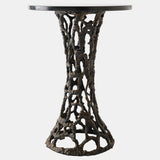 Filamento Side Table, Bronze/Black Marble