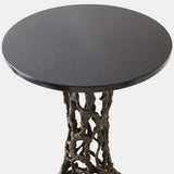 Filamento Side Table, Bronze/Black Marble