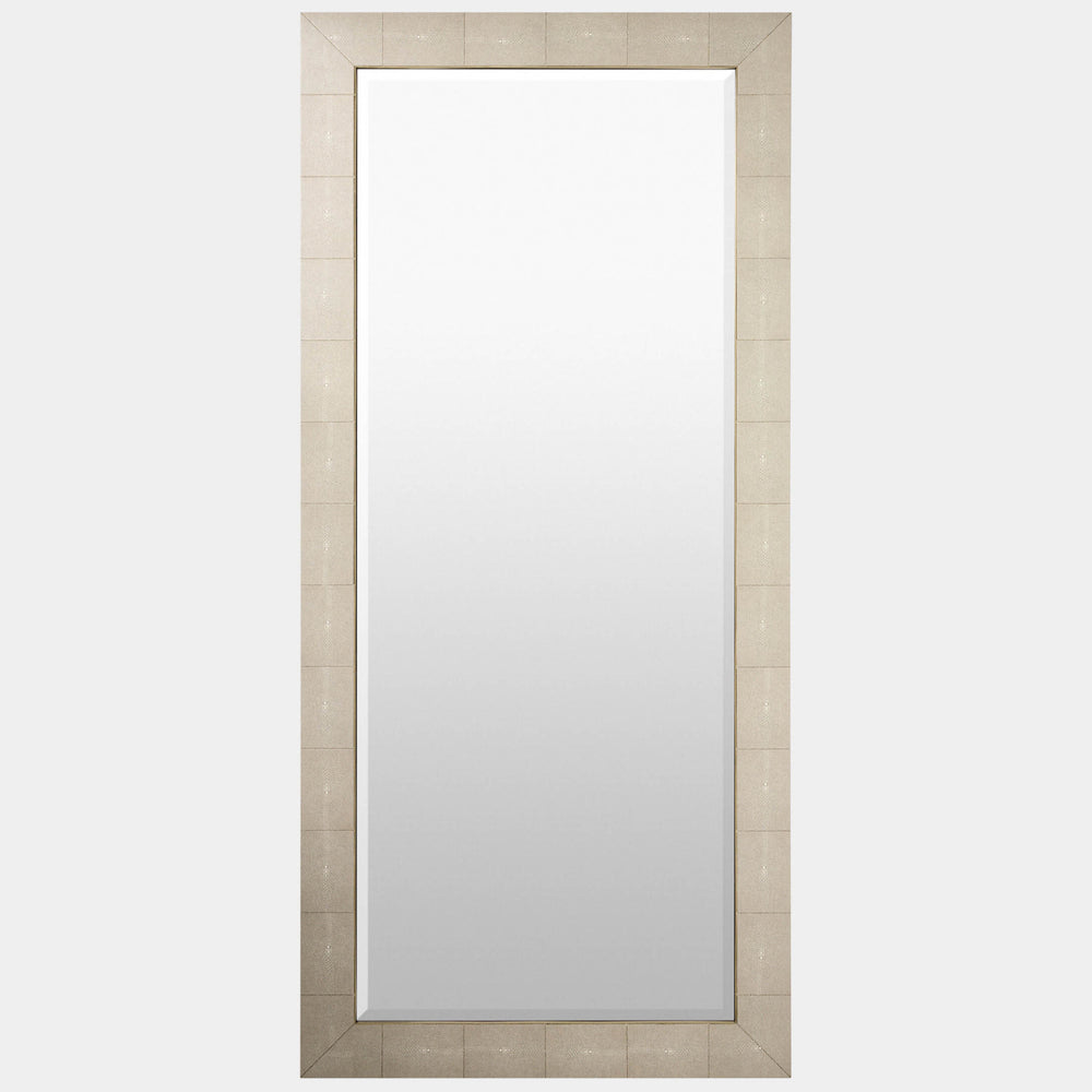 Manta Floor Mirror, Ivory Shagreen
