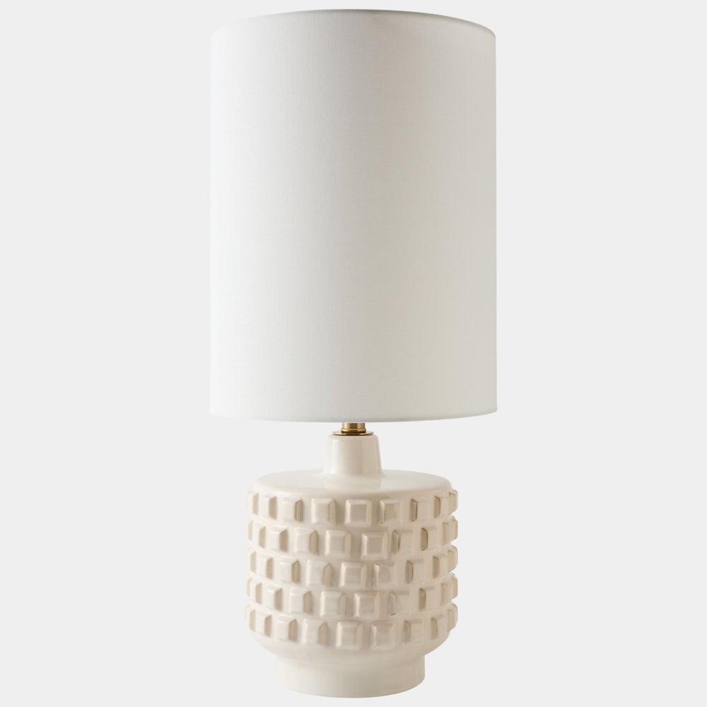 Otto Carved Lamp, Beige