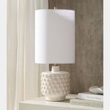 Otto Carved Lamp, Beige