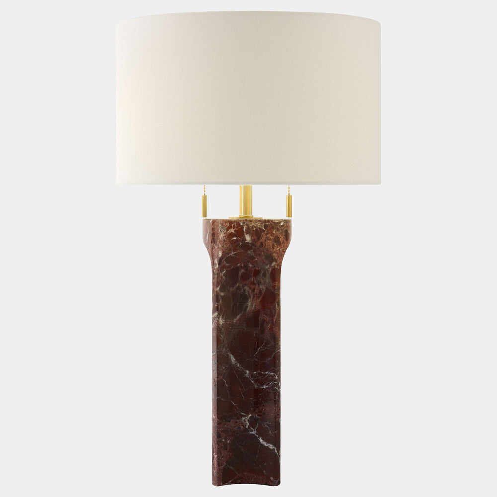 Rory Marble Column Lamp, Red