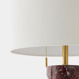 Rory Marble Column Lamp, Red