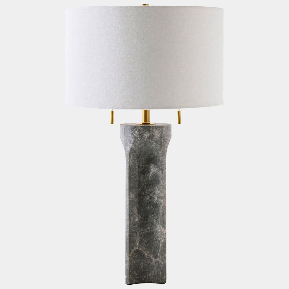 Rory Marble Column Lamp, Gray