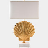 Sea Scallop Lamp, Gold Leaf